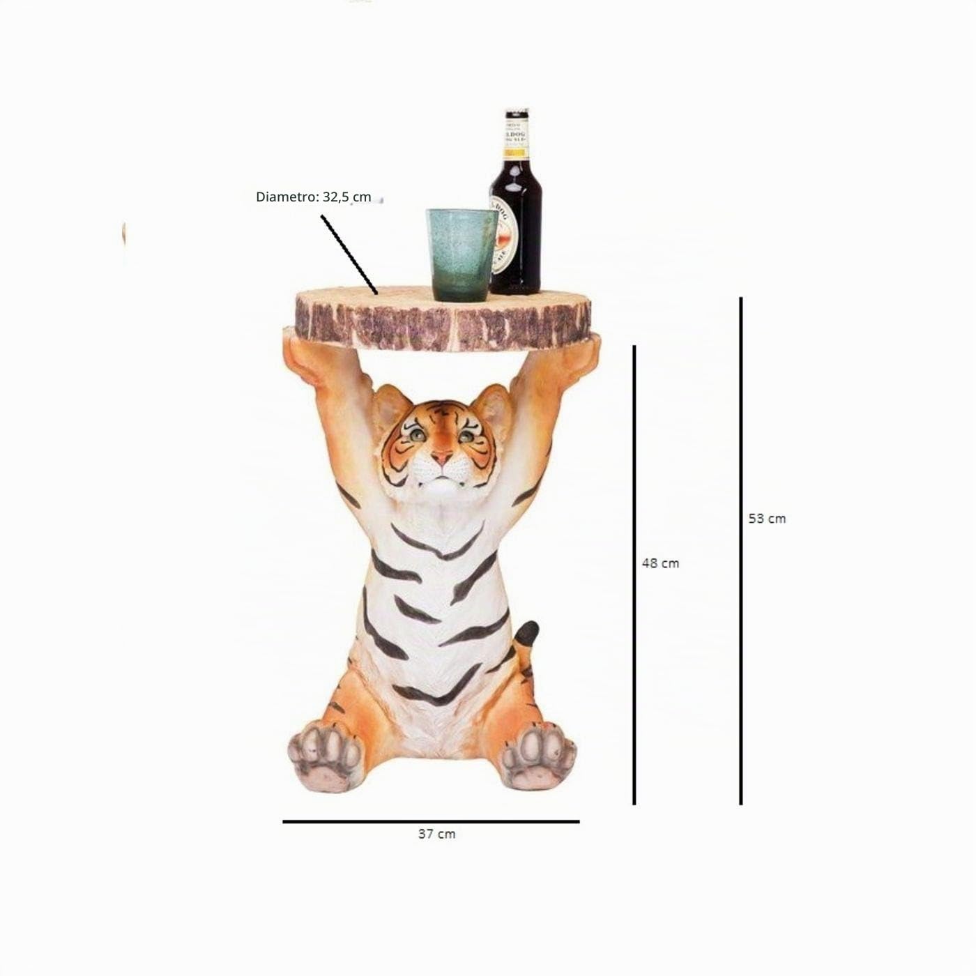 Kare Design Animal Tavolino basso, Multicolore, 53x37x35cm