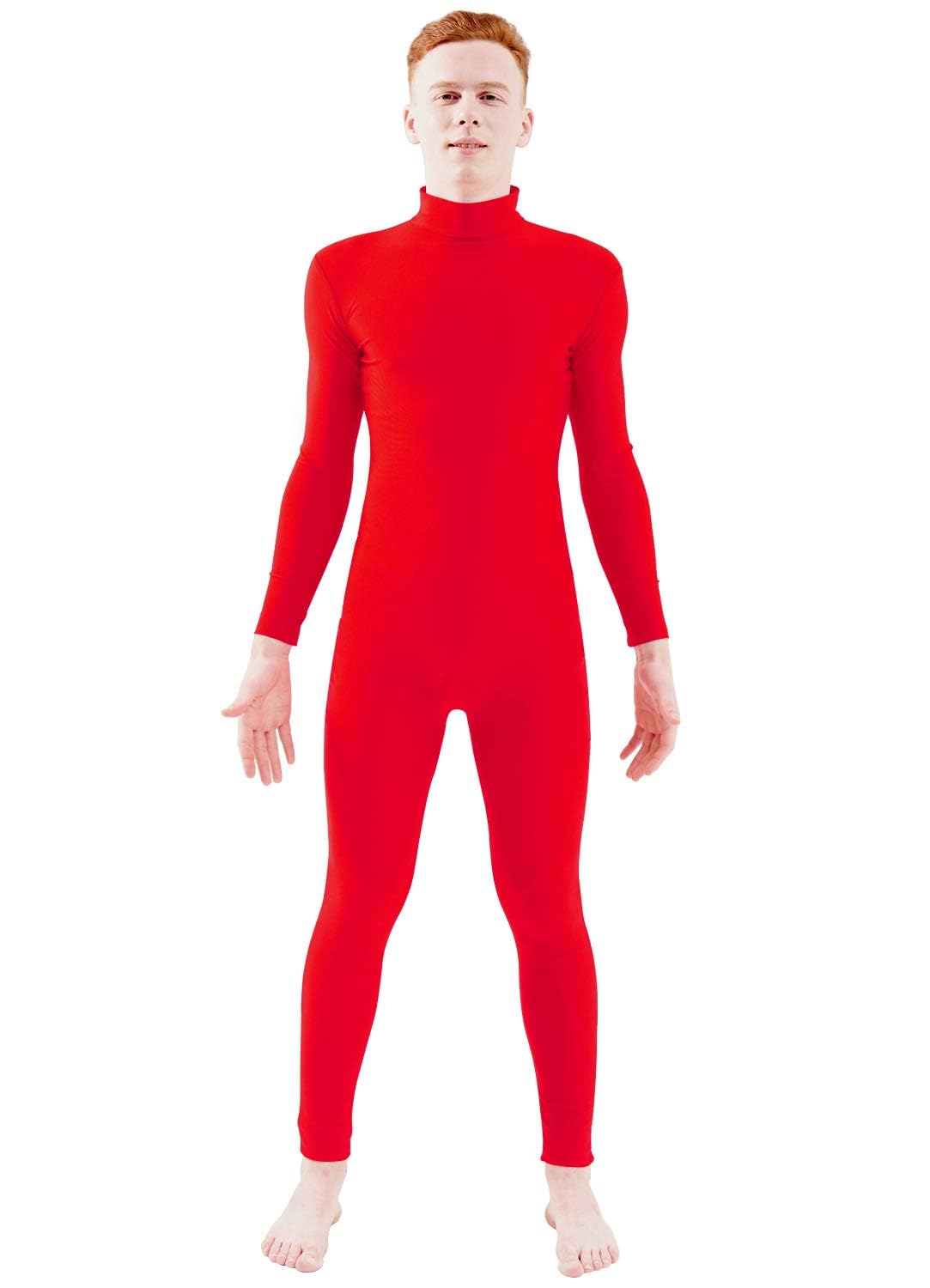 Ensnovo Adult Spandex Turtleneck Long Sleeve One Piece Unitard Bodysuit Dancewear