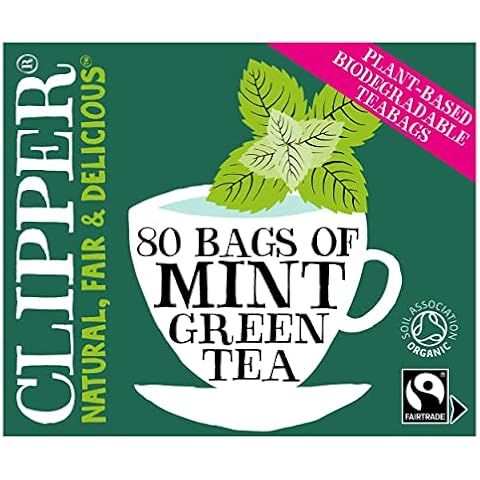Clipper Tea Organic Green & Mint 80 Tea Bags (Set of 4, Total 320 Teabags) | Unbleached, Plastic Free, Plant Based & Biodegradable Tea Bags Cover