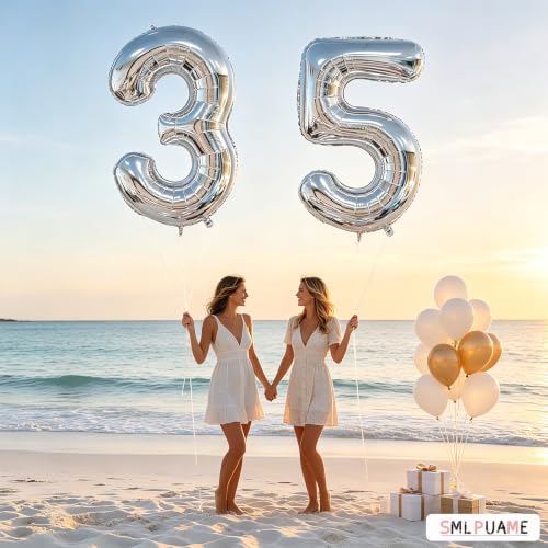 Image of 40 Inch Silver Number 5 Balloon,5th Birthday Decoration Boys Girls