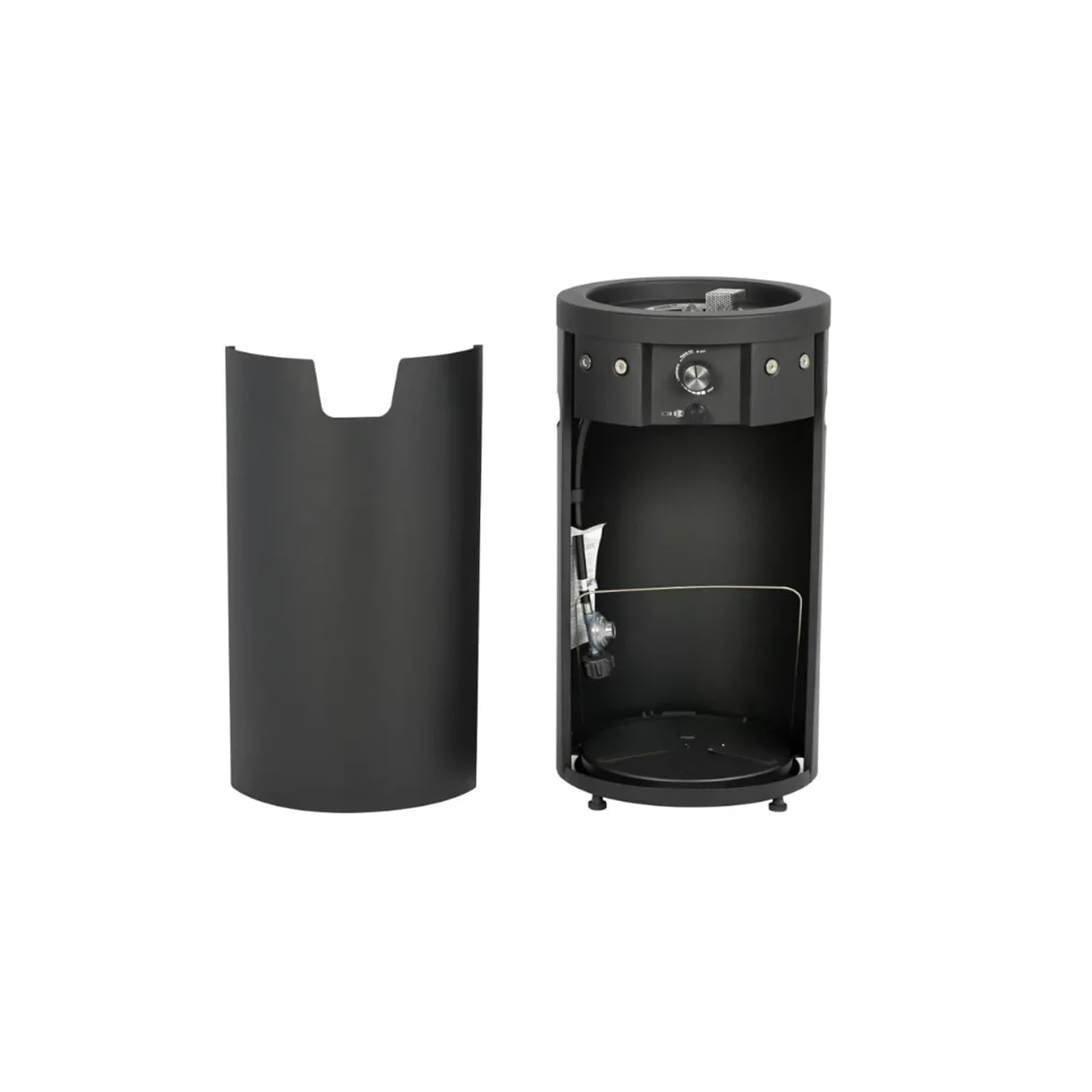 Fogata, Brasero Exterior de Gas propano con Columna 28 Pulgadas Alto, Acabado en Negro Mate para Patio, jardín