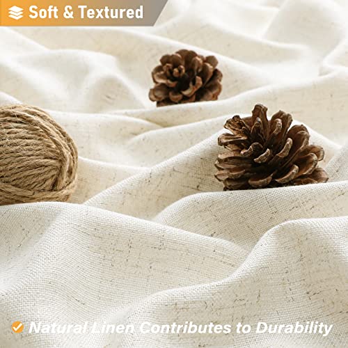 Bttn Linen Fabric Shower Curtain, Textured Cloth Neutral Shower Curtain Set With Plastic Hooks, Machine Washable, Water Repellent, Farmhouse Country Chic Shower Curtains For Bathroom - Natural - 72X72 #TOP1