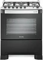 Fogão 5 Bocas Mueller Decorato Preto Fosco Bivolt com Tripla Chama