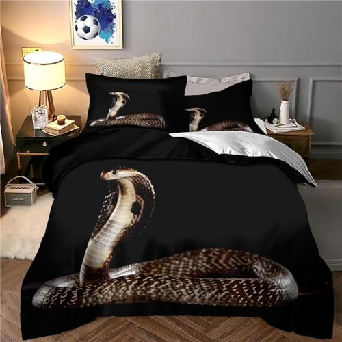Housse de couette serpent 135x200 microfibre respirante et douce 3D - 6