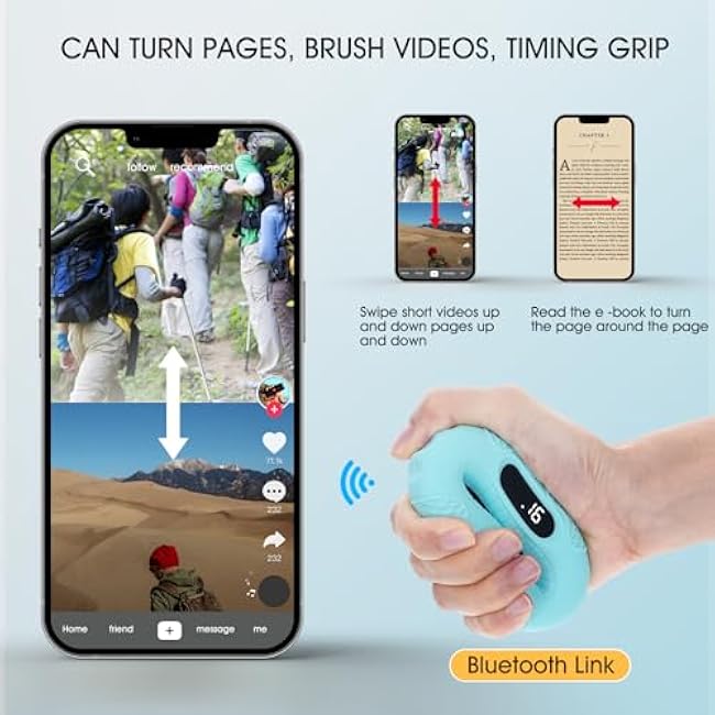 Grip strength trainer Hand grip strengthener with Time -down and pages, exercise your arms, Wrist,Entertainment and Release Stress Coexist