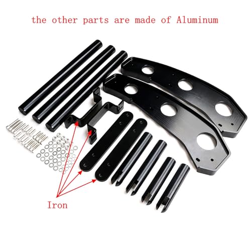 Image of Dyno Racing Black Car Front Bumper Beam Bracket Protector Safety Bar Kit Bull Bar Grille Guard Removable Compatible With Ford Mustang 2015-2019