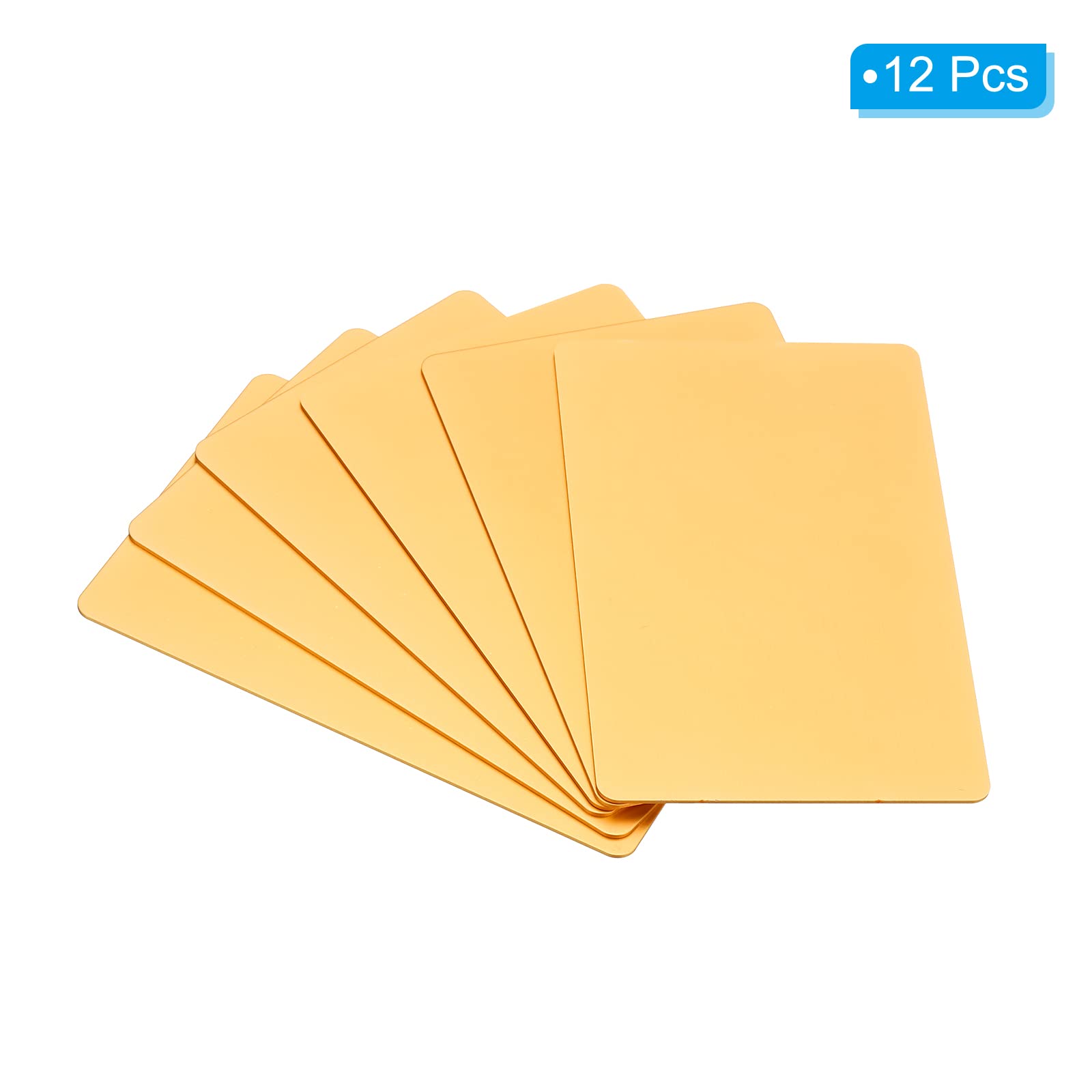 PATIKIL 0.8mm Metal Business Cards, 12 Pack Blank Name Card Laser Engraving Anodized Aluminum for DIY Gift Cards Golden - Image 3