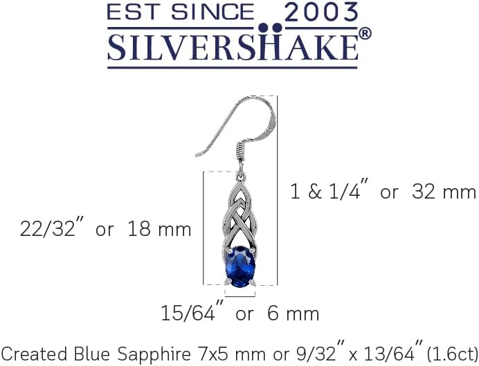 Silvershake 7X5mm Oval Shape Birthstone Gemstone Antique Finishing or Yellow Gold Plated 925 Sterling Silver Celtic Knot Weave Dangle Hook Earrings Jewelry for Women - Image 3