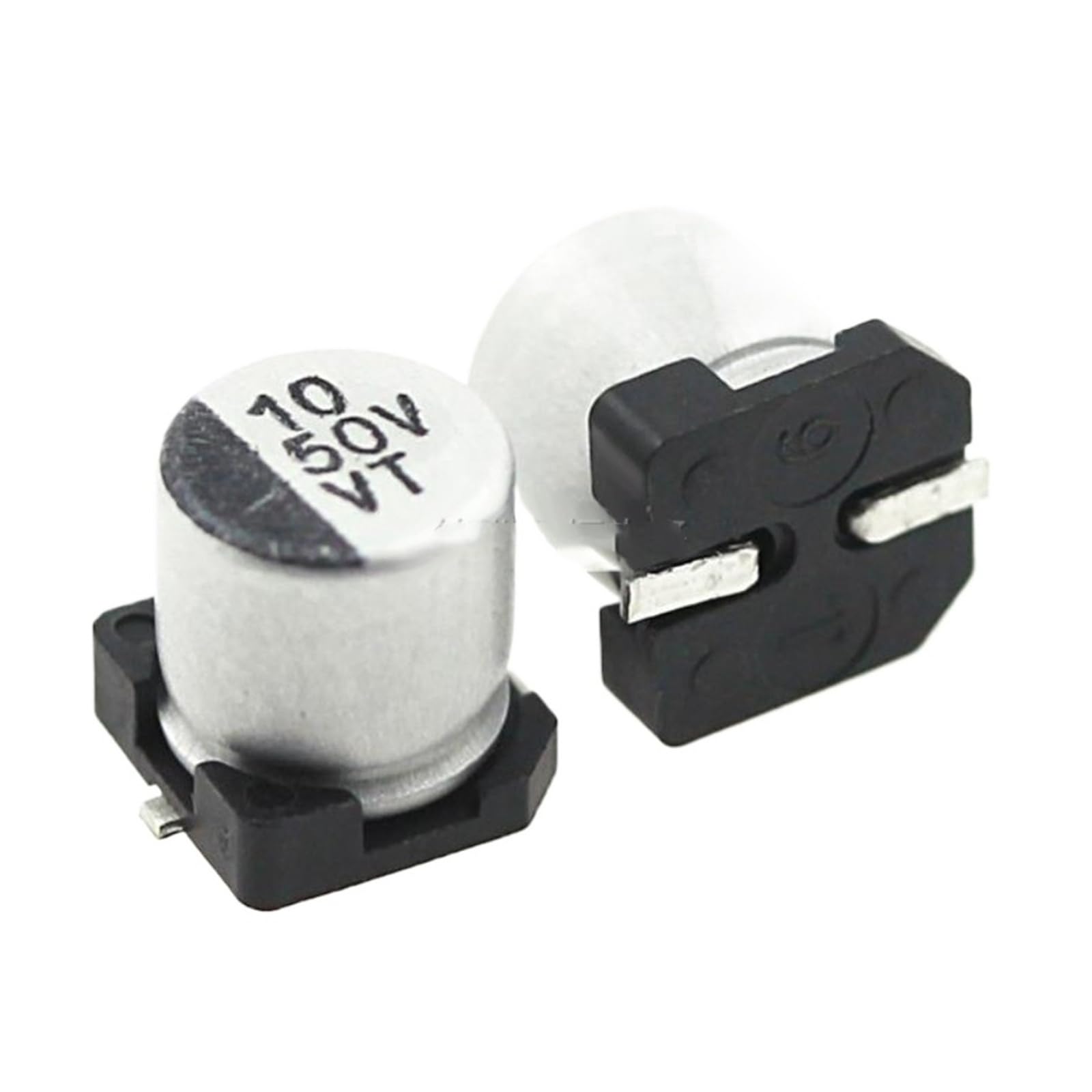 Condensateur électrolytique 50V 10uF CMS en aluminium pour circuit imprimé Lot de 20 pcs