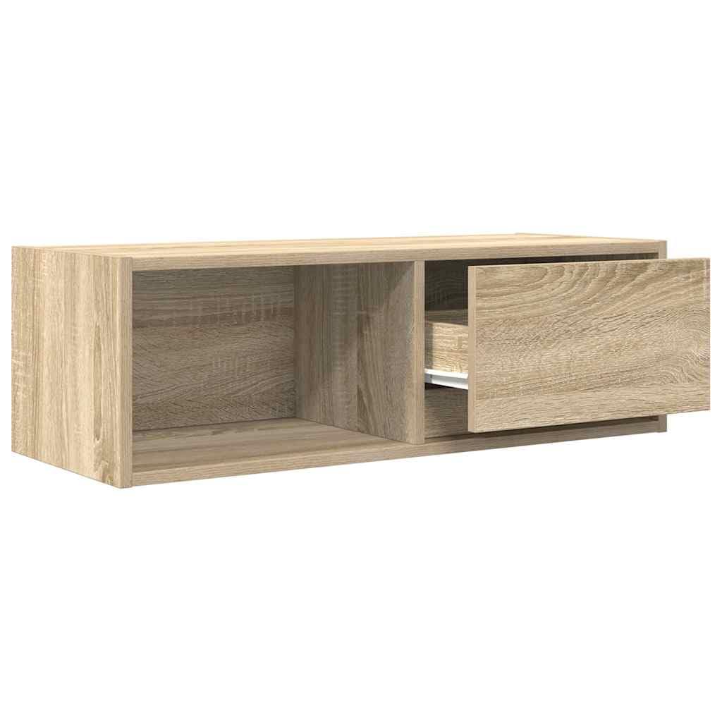 Szafki RTV 2 szt. Dąb Sonoma 80x31x25,5 cm Drewno klejone Wandmontage TV-Schrank Medienmöbel Set mit Schublade und Regal 60 kg Belastbar