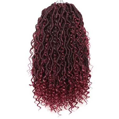Goddess Locs Crochet Hair 14inch Boho Hippie Locs Braids Hair River Fauxs Locs Crochet Hair With Curly Hair In Middle Ombre Crochet Braids Hair 1 Pack