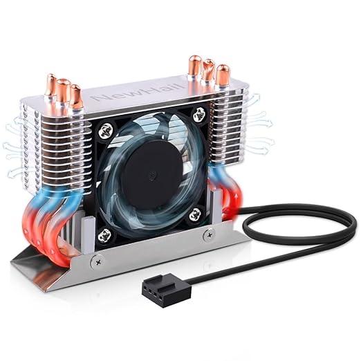 NewHail M.2 2280 SSD Heatsink, 40mm PWM Cooling Fan + Heat Pipes