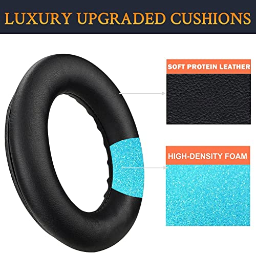 Image of Mizi Professional Ear Pads Cushions Replacement for Bose QuietComfort 45 (QC45) Over-Ear Headphones, Ear Pads with Softer Protein Leather, Noise Isolation Memory Foam - Black