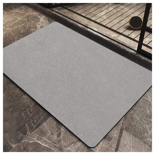 RISVOWO Alfombra de Baño Antideslizante, Súper Absorbente Alfombras Ducha, Alfombrilla baño Antideslizante con Diatomáceas Lavable para Bañera, Ducha y Cuarto de Baño, Gris(40X60cm)