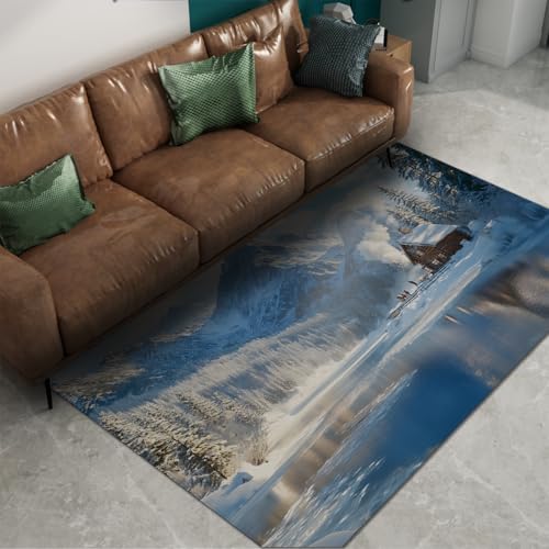 Tapis de décoration intérieure imprimé paysage naturel lavable
