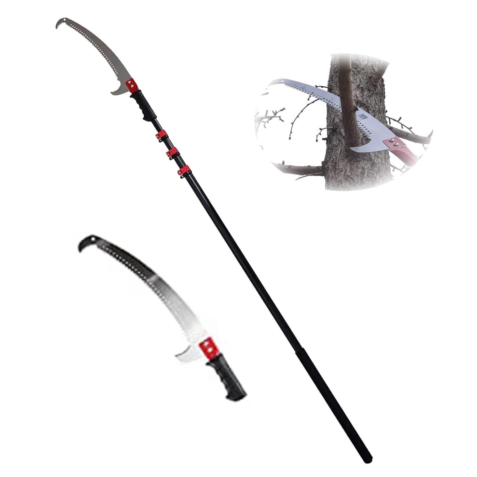 Rohcghc 7.2M/24Ft High Branch Saw, Telescopic Pole Saws Tree Pruners, Extendable Pruning Saw Long Reach, Pruner