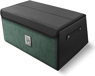 Foldable Car Trunk Organizer for Rolls-Royce Cullinan/Cullinan Black Badge 2015-2025, Large Capacity Multi Functional with Removable Partitions Car Storage Box,Medium-Green