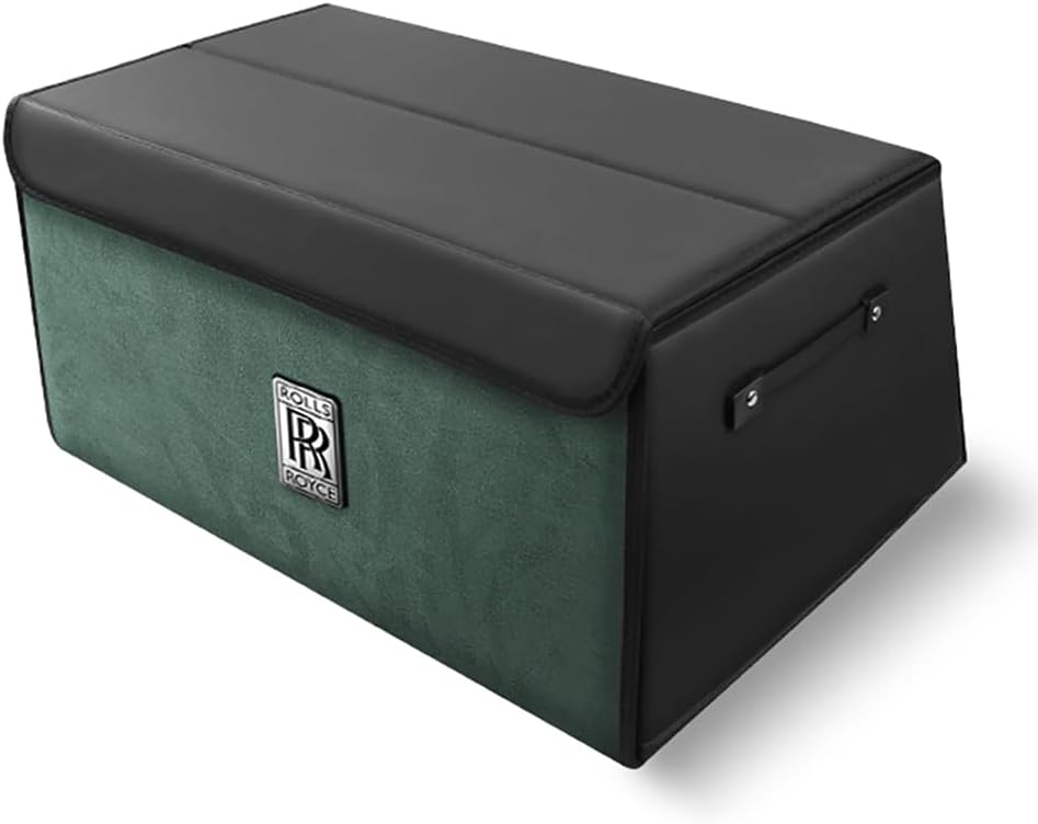 Foldable Car Trunk Organizer for Rolls-Royce Cullinan/Cullinan Black Badge 2015-2025, Large Capacity Multi Functional with Removable Partitions Car Storage Box,Medium-Green