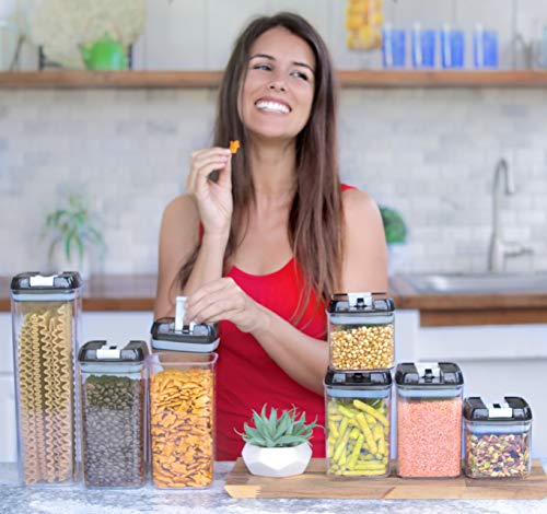 Airtight Food Storage Containers by Simply Gourmet. 7-Piece Kitchen Storage Containers BPA Free + 16 Labels & Marker. Air tight Containers for food and pantry organization and storage - Thumbnail 2