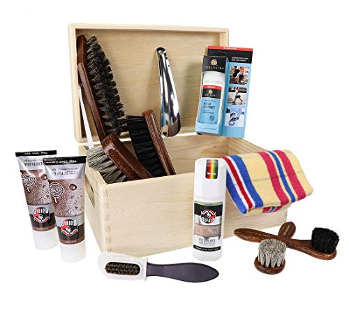 Venezia Allround 12 pièces avec Tire-Chaussures, kit de Rangement pour Chaussures avec boîte en Bois Pratique 30 x 20 x 14 cm