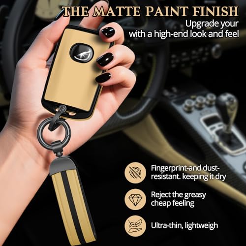Image of For Mazda Key Fob Cover Accessories, Matte TPU Material, With a Cute Leather Keychain, for 2019-2025 Mazda 3,2020-2026 CX-5, CX-30, CX-9,CX-50