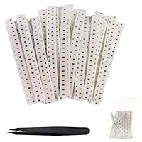 DAOKAI 0603 SMD Widerstand Sortiment, 0R bis 10 M Ohm 60 Werte, 1/10 W, ±1% Toleranz, SMT-Chip-Präzisions-Widerstands-Sortiments-Set(1500 Stück)