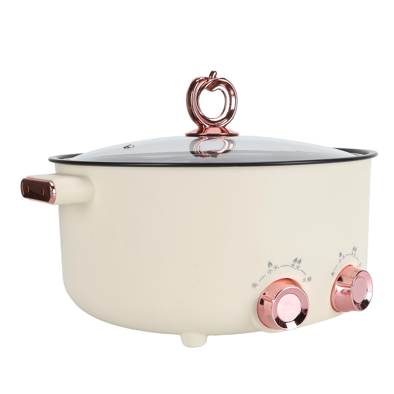 Luocute Hotpot Eléctrico con Divisor 7l Gran Capacidad Doble Sabor Doble Hot Hot Dual -Side 2 Temp Temp Sabtings por Lado para Cocinar Freing Beige