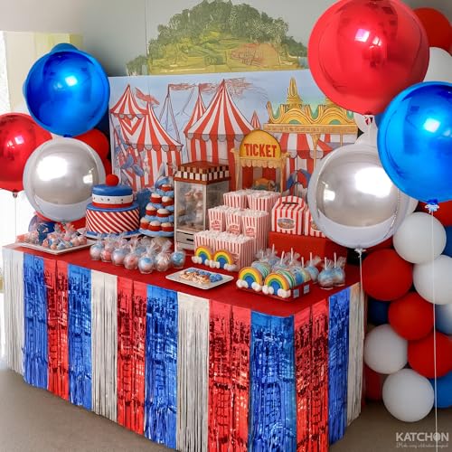 Image of KatchOn, Red White and Blue Foil Balloons - Pack of 6 | Patriotic Balloons for Independence Day, Memorial Day, Labor Day, USA Themed Party Decorations | Red, White, Blue Balloon Arch