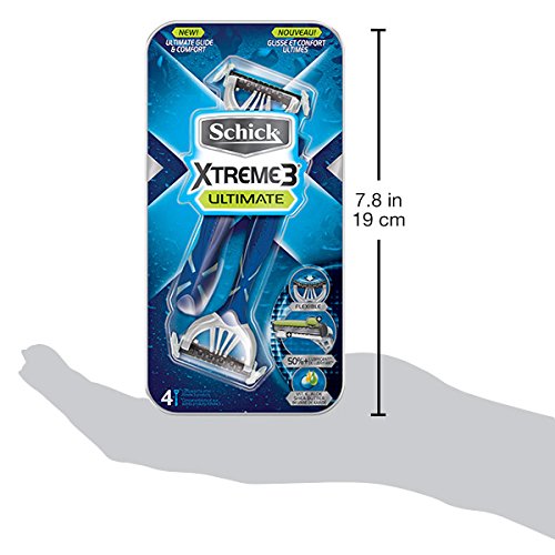 Schick Xtreme 3 Ultimate Disposable Razors for Men with Vitamin E, Aloe, and Shea Butter - 4 Count
