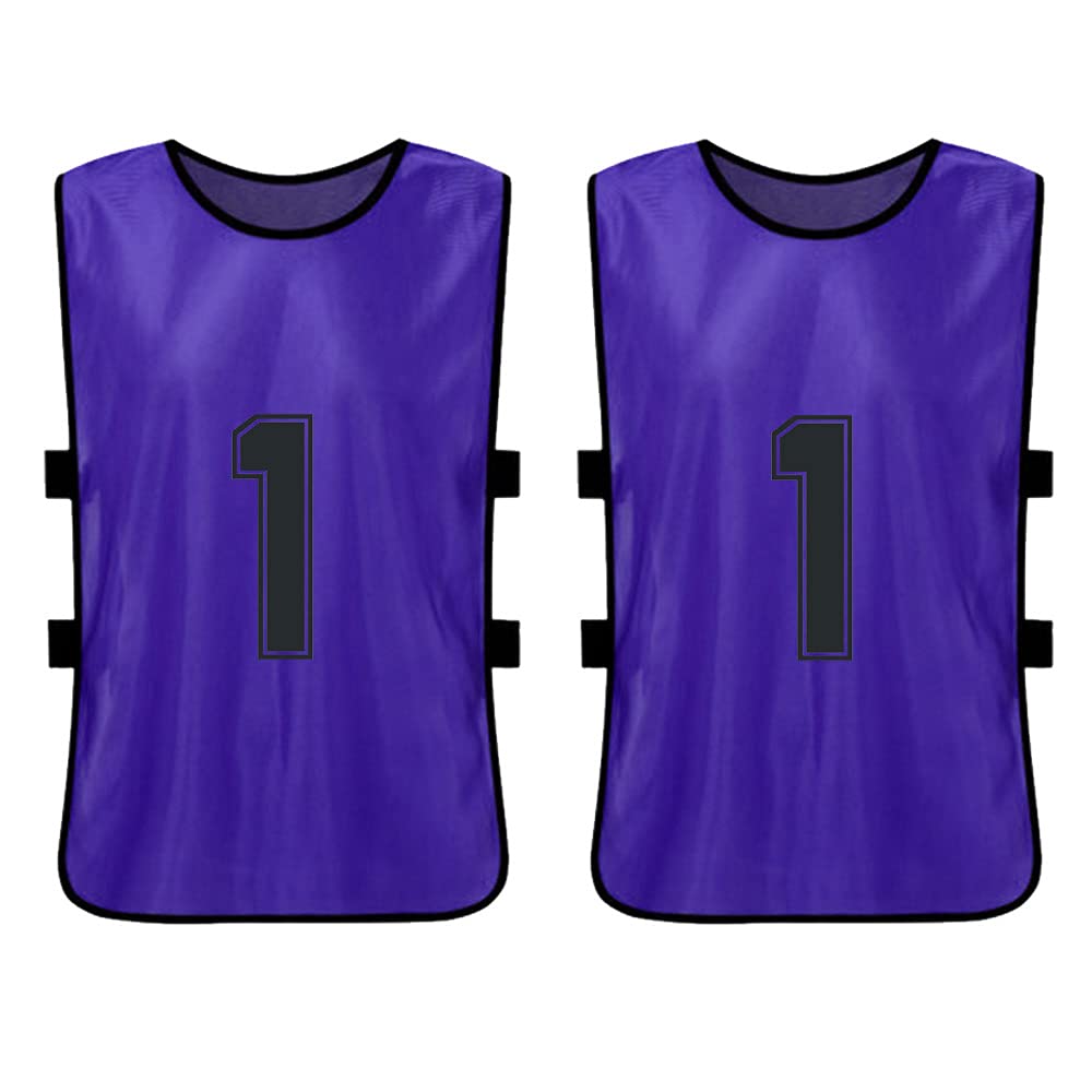 mingzhe Pettorine da Calcio Numerate, Maglie da Calcio in Poliestere Ad Asciugatura Rapida Allenamento della Squadra Gilet Sportivo Adatto per, Basket, (12 pezzi per adulti)