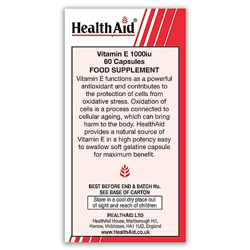 HealthAid Vitamin E 1000iu - 60 Capsules - Image 3
