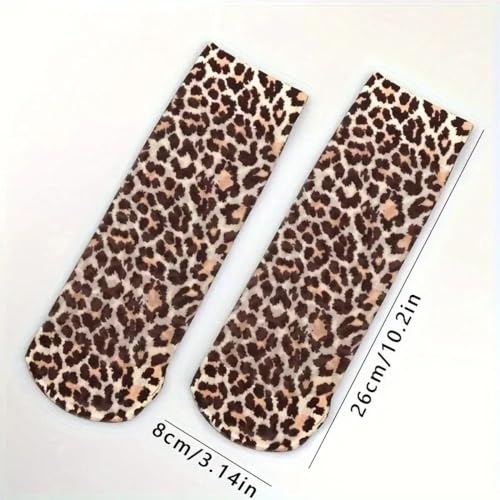 Women Socks Durable Comfortable Chic Leopard Print Mesh Socks Trendy Lightweight Short Socks Elevate(Leopard Print)2