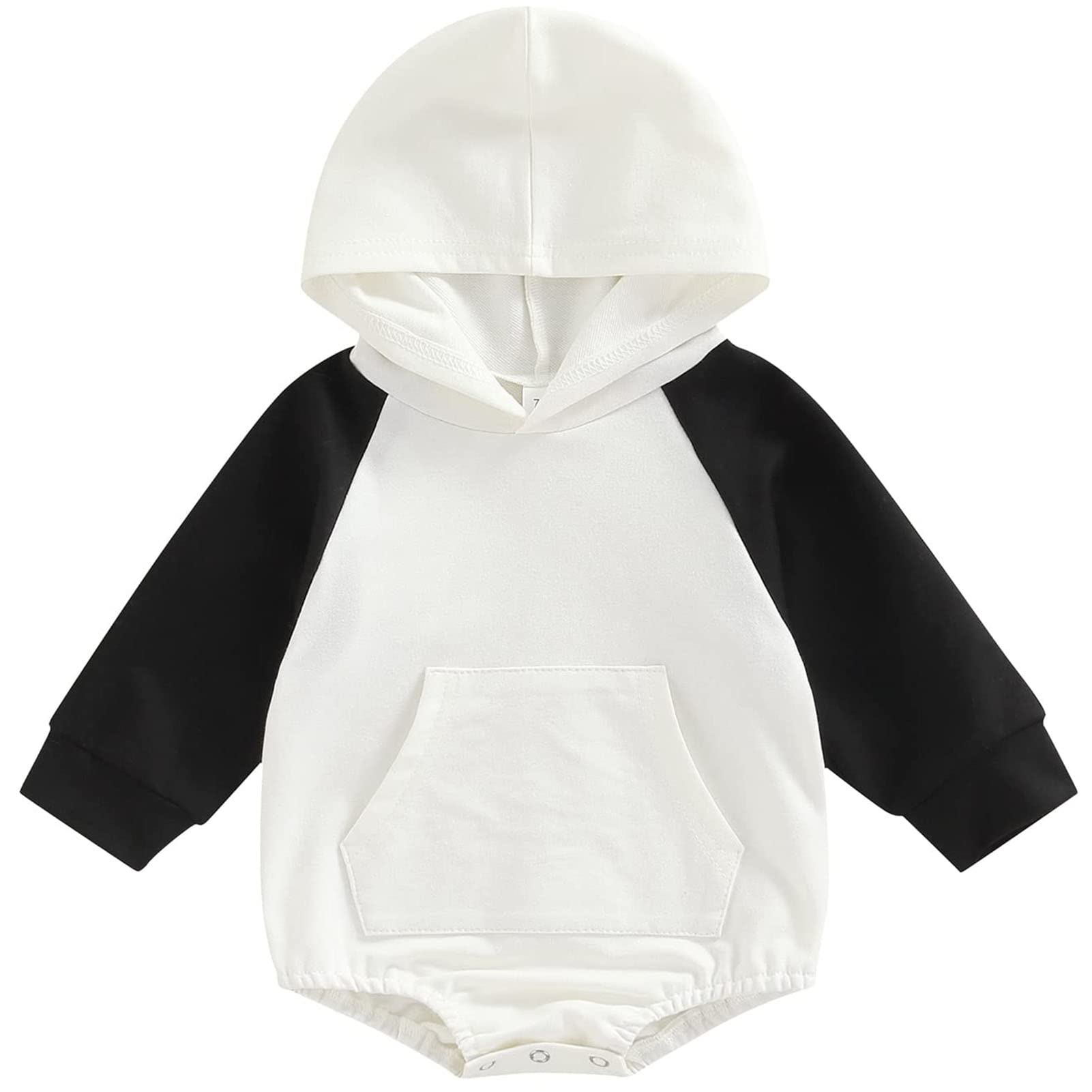 Baby Girl Boy Sweatshirt Romper Fall Clothes Hoodie Pullover Oversized Sweater Shirts Color Block Long Sleeve Outfit