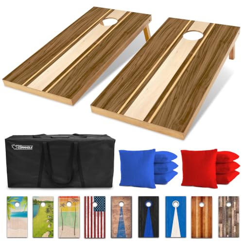 Image of GoSports 4 x 2 ft Regulation Size Wood Cornhole Boards - 10 Vintage Wood Designs (Choose Your Style)