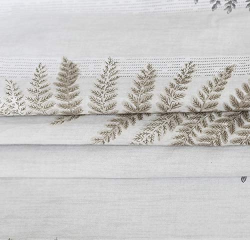 SLEEPBELLA Duvet Cover Set King Size White & Grey Leaf 100% Cotton Reversible Botanical Comforter Cover 3 Pcs - Thumbnail 7