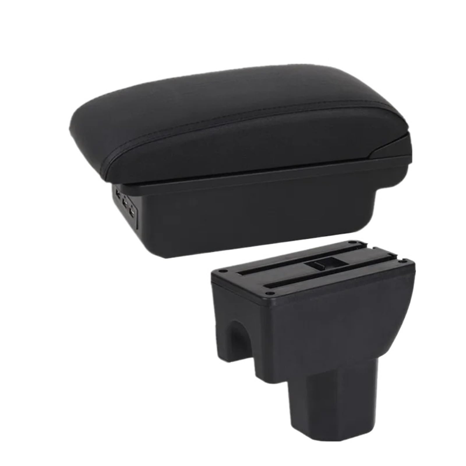 GBGWRMRYX Center Armrest Box For Suzuki For IGNIS Car Armrest Box Dedicated Retrofit Parts Interior Storage Box Replacement Accessories Arm Rest(B1 Black line 3USB)