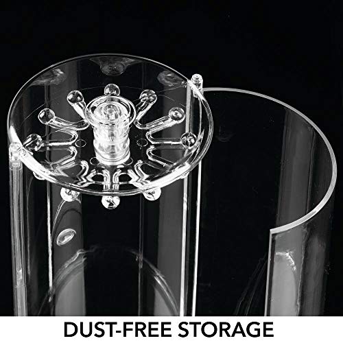 mDesign Spinning Tubular Jewelry Storage Holder, Rotating Organizer - 12 Hooks for Dressing Table, Cosmetic Stations, Dresser, Bathroom Vanity Countertop - Holds Necklaces, Bracelets, 5