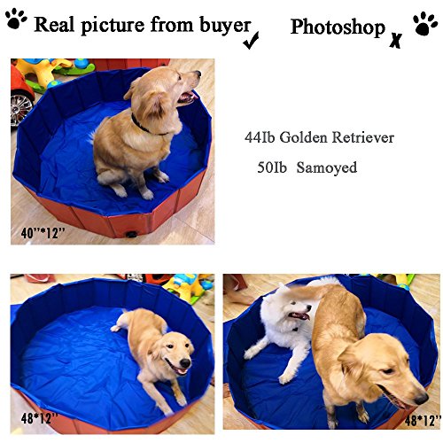 image for GRULLIN Pet Swimming Pool Portable Foldable Pool Dogs Cats Bathing Tub