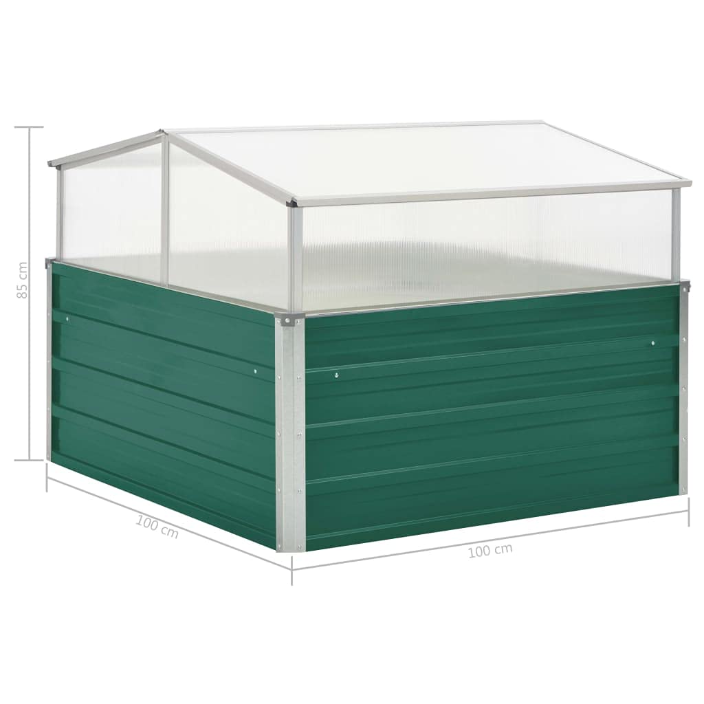 Brokky Serra Verde 100x100x77 cm in Acciaio Zincato-Serra da Giardino e Orto in Policarbonato con Tetto Regolabile e Porta,Telaio in Alluminio