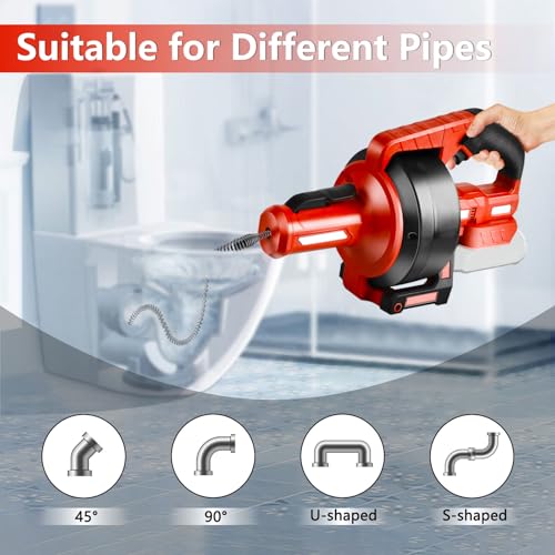 Cordless Drain Cleaner, Compatible with Makita 18V Battery, 7.6m Electric Drain Snake for Sink & Pipe Unblocking, Fits 16–85mm Pipes (Battery Not Included) 2 Cordless Drain Cleaner, Compatible with Makita 18V Battery, 7.6m Electric Drain Snake for Sink & Pipe Unblocking, Fits 16–85mm Pipes (Battery Not Included) - Image 2