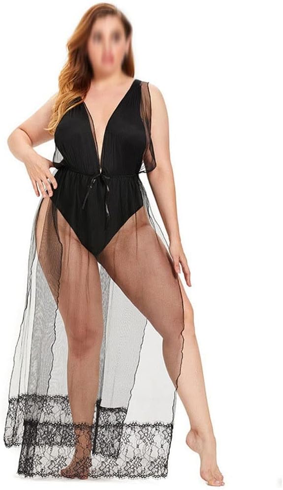 XDDDX 女性のプラスサイズのランジェリー脂肪 MM パジャマセクシーなワンピース下着レースセクシーなワンピースロングドレス下着 