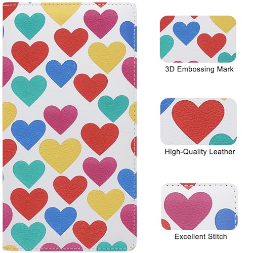 Image of LumiMokki Premium Car Registration & Insurance Card Holder with Magnetic Shut, Vehicle Glove Box Car Organizer - For Documents, Cards, License (Heart symbol)