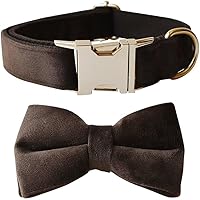Vista 11 de Love Dream Collar de Perro con Corbatín, Collares de Terciopelo para Perro con Corbatín Desmontable y Hebilla de Metal, Collares de Corbatín Suaves
