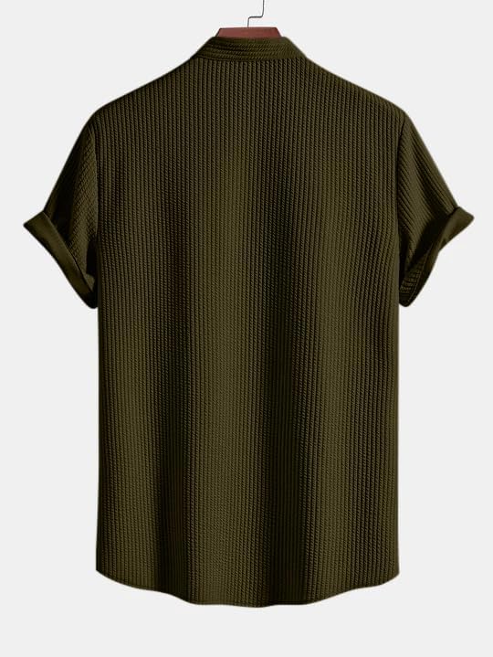 Image of GRECIILOOKS Men's Polycotton Regular Fit Casual Shirt | Stylish | Printed | Solid | Short Sleeve | Trendy (Available in Plus Size)