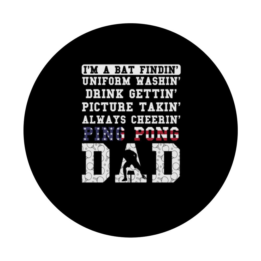 I'm a bat findin' washin ping pong dad table tennis PopSockets Swappable PopGrip, Black - Image 3