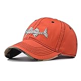Ajux Baseball Cap Running Cap Dad Hat Fishbone Baseball Hat Adjustable Clip for Universal Fit (Cotton, Orange)
