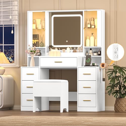 Wodeer White Makeup Vanity Desk...