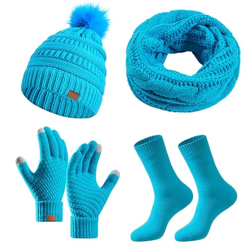 Conjunto de bufanda, gorro y guantes para caminatas urbanas invernales