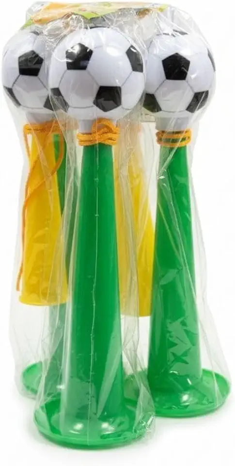 Kit 2 Vuvuzela Corneta Brasil Verde E Amarelo Acessório Torcedor Essencial Para Crianças E Adultos Vibrarem