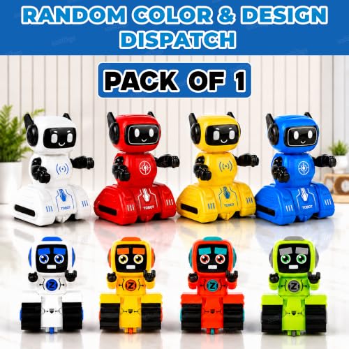 Image of Zest 4 Toyz Push and Go Robot Toy for Kids Inertia Driving Swinging Action Educational Robot Car Toy Indoor Outdoor Fun Gift for Boys and Girls 12 Months + (Pack of 1) Random Color